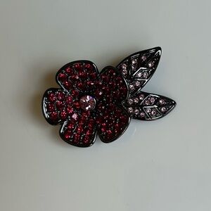 Givenchy Pavé Flower Crystal Brooch Y2K Jewelry